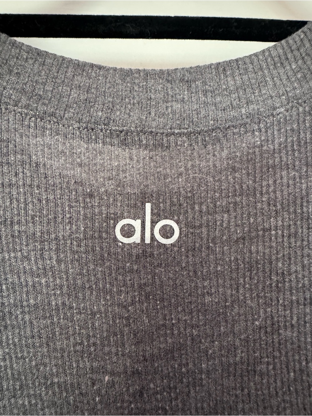 ALO Yoga Ribbed Muscle Tank Top - Charcoal Gray - Picture 3 of 3